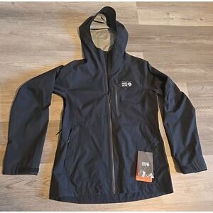 Mountain Hardwear Women's Stretch Ozonic Jacket XS Small NEW Black Hooded Rain